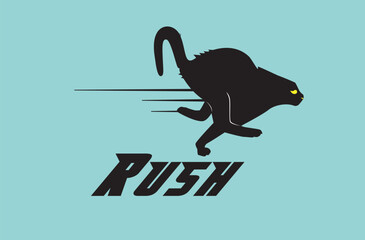 cat rush logo stickers illustrator