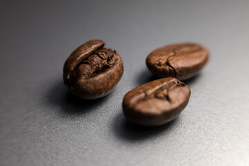 macro photo of coffee beans with selective focus. Photos can explain the condition of good and bad coffee beans