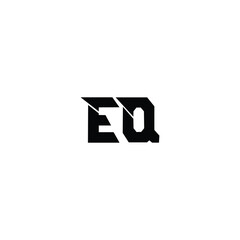 EQ monogram logo design letter text name symbol monochrome logotype alphabet character simple logo