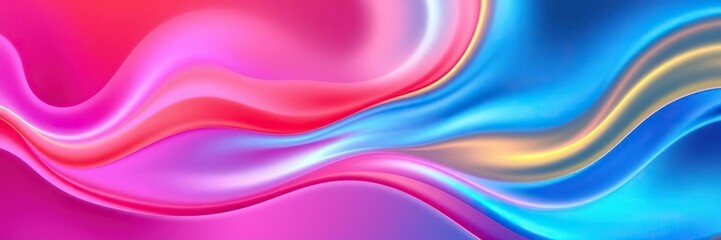 Neon colored wavy silk background with abstract patterns, artistic, wavy
