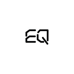 EQ monogram logo design letter text name symbol monochrome logotype alphabet character simple logo