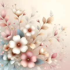 background illustration, delicate floral pattern in pastel colors, unique background for publications, presentations, wallpapers, covers, packaging