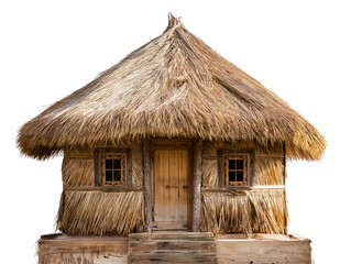 Straw house isolated on white background