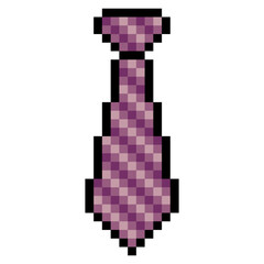 Fototapeta premium Striped tie in pixel art style