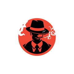 Detective Logo Design. Icon vector design template in white background.