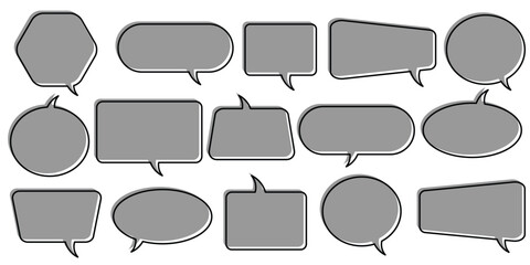 Speech bubbles thin line icons set. Speech, bubble, talk, chat, message, balloon and communication. vector illustration eps 10.