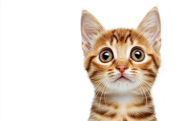 Obraz premium Cute Kitten Portrait on White Background