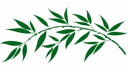 Obraz premium A resilient bamboo branch bends gracefully in the wind, symbolizing strength and flexibility in the face of nature's forces.