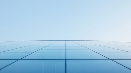 Modern Glass Skyscraper Reflecting Blue Sky