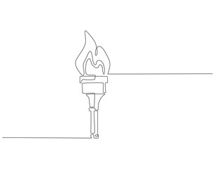 Lamp bulb continuous line drawing. Light bulb vector illustration with editable outline