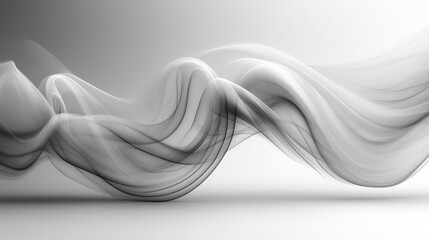 Fototapeta premium Elegant abstract black and white wave with fluid motion on light background