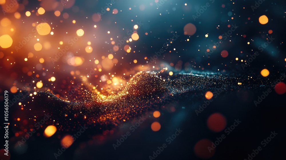 Aufkleber Code fragments and bokeh lights, creating an abstract digital feel with a techy edge