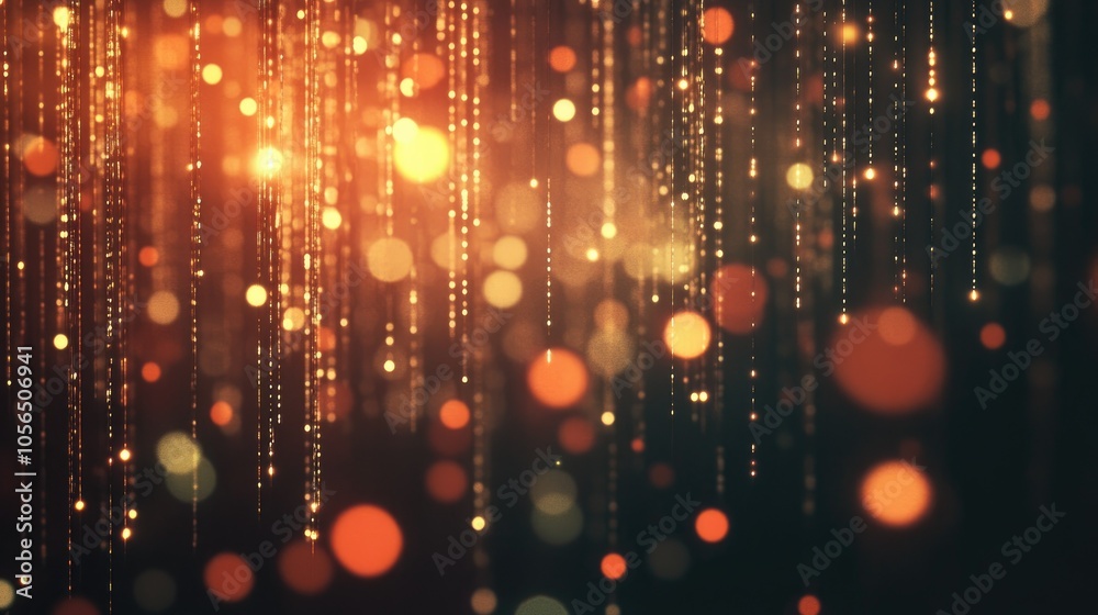 Aufkleber Floating code and bokeh lights, creating an abstract, high-tech visual with a digital feel