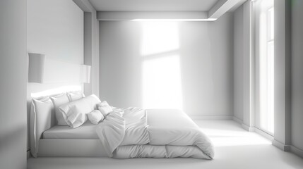 White Comfort Background in Hotel Rooms offers a serene and inviting atmosphere. A perfect blend of elegance and relaxation for guests seeking a luxurious stay