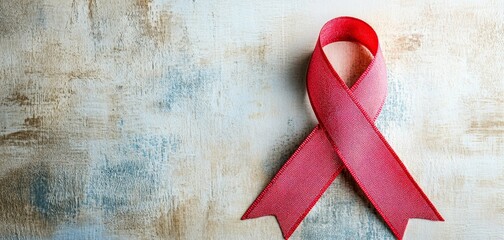 Pink ribbon symbol. Breast cancer awareness ribbon. Healthcare medical support. Generative AI technology.	
