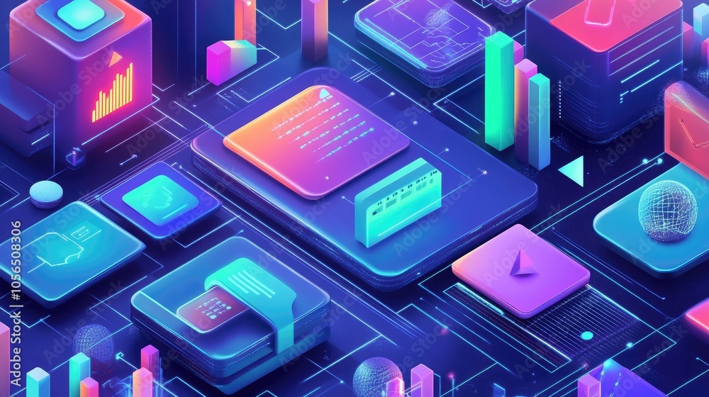Poster generative ai concept highlighting project management, financial investment, and data insights