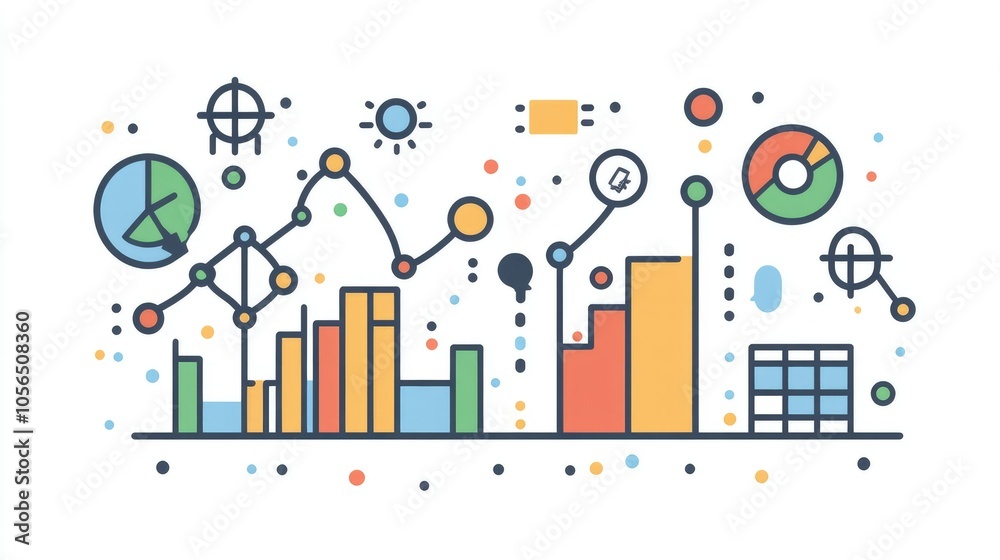 Poster generative ai icons for project management, funding, and analytics in a business context
