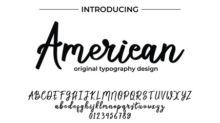 American Font Stylish brush painted an uppercase vector letters, alphabet, typeface