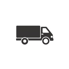 Fototapeta premium Die-cut delivery truck silhouette on a white isolated background. transparent background