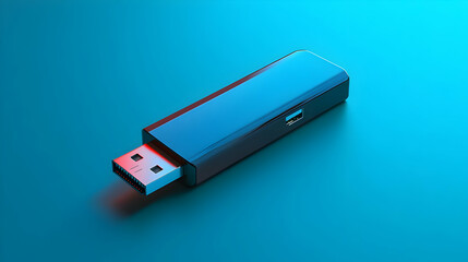 Black USB Drive 3D Render