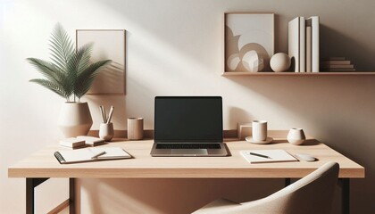 Fototapeta premium Symmetrical Minimalist Desk