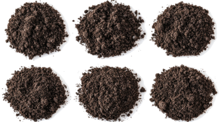 Set of Black Soil Cutouts Isolated on a Transparent Background Generative AI