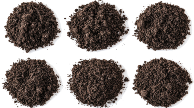 Set of Black Soil Cutouts Isolated on a Transparent Background Generative AI