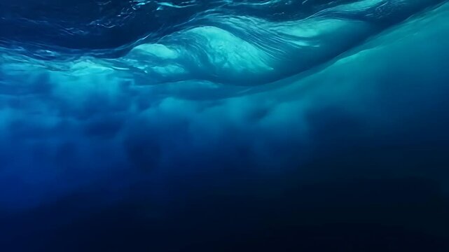 Gradient from cool aqua to deep cobalt, with a smooth, refreshing texture that feels invigorating and serene, perfect for ocean or water themes, . Video