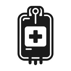 Charity medicine blood bag vector icon design