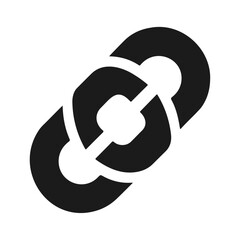 Chain link connection clip black silhouette vector icon design