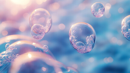 Abstract Background with Floating Bubbles