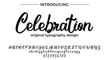Celebration Font Stylish brush painted an uppercase vector letters, alphabet, typeface