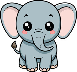 Fototapeta premium Cute Little Elephant vector art illustration eps