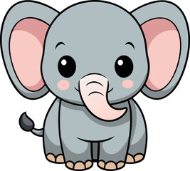 Cute Little Elephant vector art illustration eps