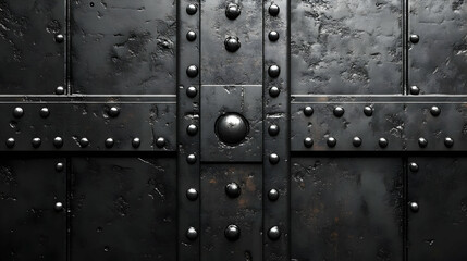 Fototapeta premium Dark Metal Background with Rivets Illustration