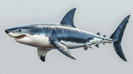 3D Rendered Great White Shark Illustration