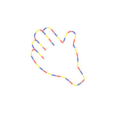 autism hand dotted line