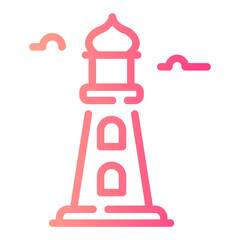 lighthouse Line Gradient Icon