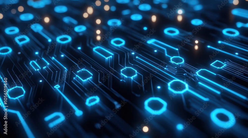 Poster computer screen with binary numbers highlighted as they move rapidly,