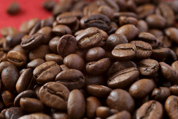 Naklejka premium Coffee beans. Photo of beans for a coffee machine.