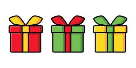 collection of gift boxes with colorful ribbons