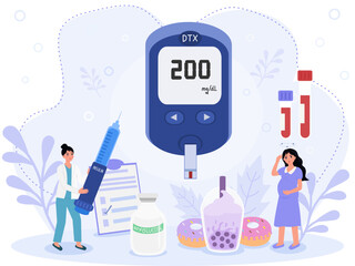 Gestational Diabetes Mellitus concept. Oral Glucose Tolerance Test. Pregnant women with high blood sugar.