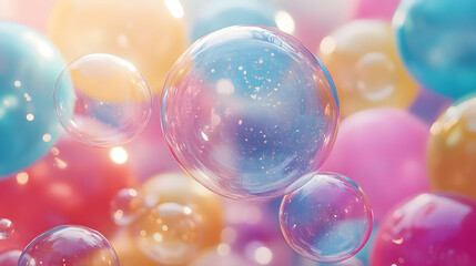 Abstract Background with Colorful Bubbles