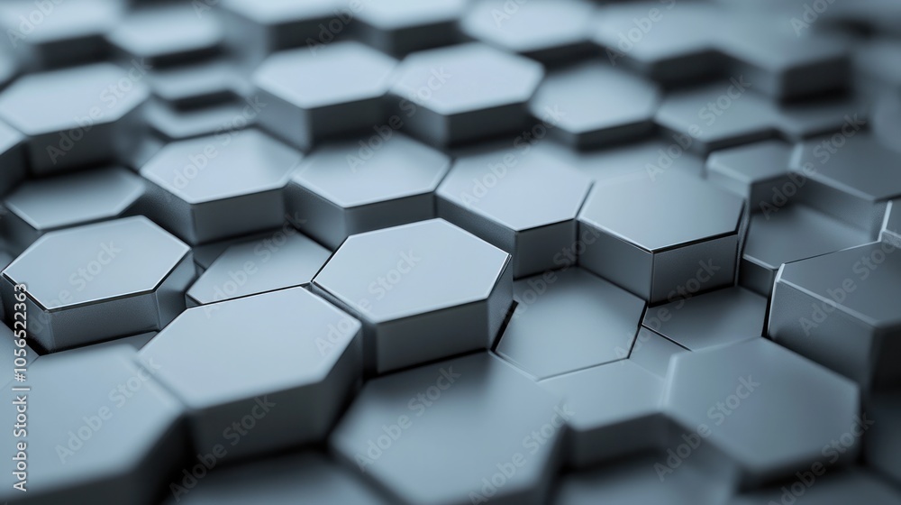 Poster a sleek hexagonal abstract 3d background composed of translucent hexagons in varying sizes,