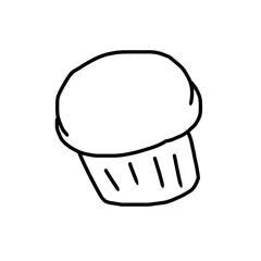 hand drawn vector illustration cupcake
