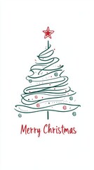 A doodle logo icon Christmas Tree on a white background.