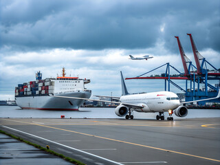 Fototapeta na wymiar airplane at the airport