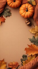 Fototapeta premium flat brown pastel background for halloween