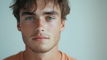 Fototapeta premium Portrait of a Young Man with Blue Eyes