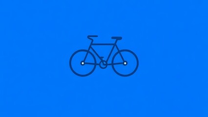 Fototapeta premium Bicycle Icon on Blue Background